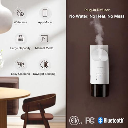 Airversa ANP Smart Plug in Wall Waterless Essential Oil Diffuser, Black