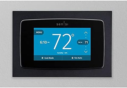 Sensi Touch 2 Smart Thermostat Bundle with Touchscreen Color Display, Compatible with Alexa, Includes Black Emerson Wall Plate SA5B