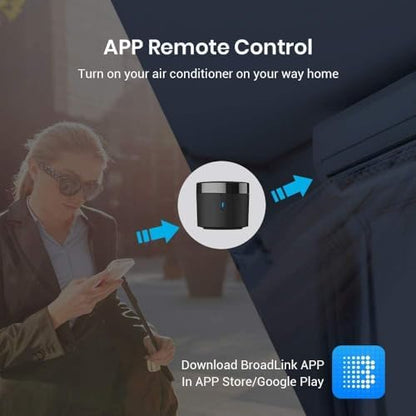 RM4 Mini IR Universal Remote Control with HTS2 Cable (Only 2.4 GHz Wi-Fi) Intelligent Home Automation WiFi Infrared Blaster for TV, Air Conditioning, STB Audio, Compatible with Alexa and Google Home.