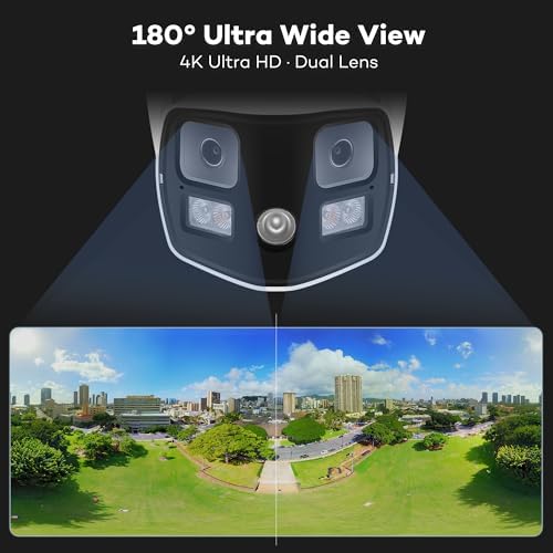 ONWOTE 4K 8MP 180° Wide Dual-Lens PoE IP Security Camera Wired, 2 Way Audio