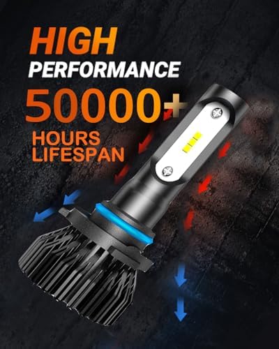 SEALIGHT H10 LED Fog Light Bulbs or DRL, 14000LM 600% Much Brighter Wide-angle Design, 6500K Xenon White 9140 9145 H10 LED Fog Lights, Lighting Range Over 1000FT, Plug and Play with Wire, Pack of 2