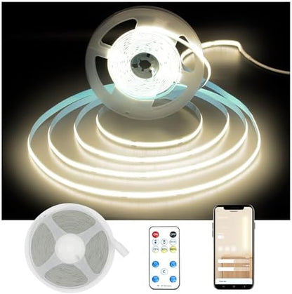 DAYBETTER COB LED Strip Lights,LED Lights for Bedroom 32.8ft,Natural White