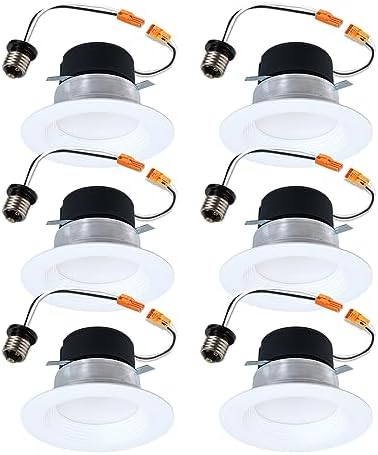 HALO LT 4 inch LED recessed Can Light Trim, 5 CCT, Dimmable, 700lm 6PK