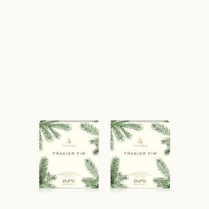 Thymes Pura Car Diffuser Refills – 2 Pack of Vehicle Air Fresheners – Air Freshener Car Accessories for Women & Men – Notes of Siberian Fir, Cedarwood & Sandalwood (Frasier Fir, Pack of 2)