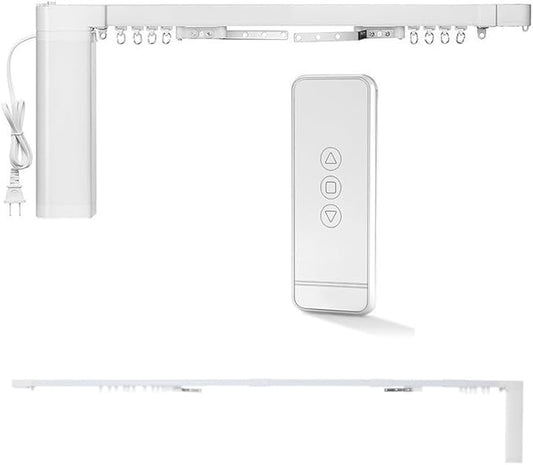 Electric Curtain Track, Retractable Motorized Curtains Rod From 7-10.5ft, Automatic Curtain Opener with Smart/Manual Control, Smart Curtains System for I-Rrail and U-Rail (For 7-10.5ft)