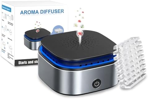 Waterless Diffuser, Smart Car Air Freshener, Automatic Car Scent Diffuser Aroma for Vehicles Home, [No Spill, Safe for Kids & Pets], Black, Velvet Warm