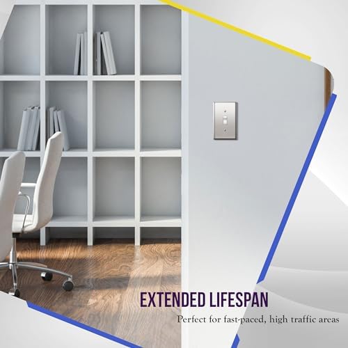 ENERLITES Toggle Switch Metal Wall Plate, 1-Gang, Polished Chrome, Silver