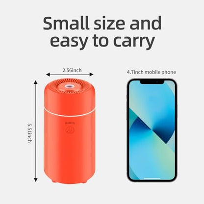 SEEDSEEL 100ML Car Essential Oil Diffuser, Mini Air Humidifier with 7-LED Color Changing, Suitable for Car (Orange)