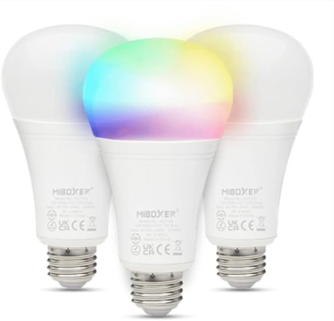MiBOXER FUT105 E26 12W RGB+CCT LED Bulb, 2.4G RGB+CCT Bulb, Bulb, 2.4GHz RF Remote Controllable