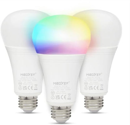 MiBOXER FUT105 E26 12W RGB+CCT LED Bulb, 2.4G RGB+CCT Bulb, Bulb, 2.4GHz RF Remote Controllable