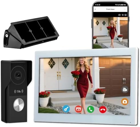 Smart Video doorbell intercom System videophone for Home with 10.1 inch Big Touch Screen, 1080p Night Vision doorbell Camera with Monitor, Tuya APP, Talk, Video Recording, Unlock, Playback