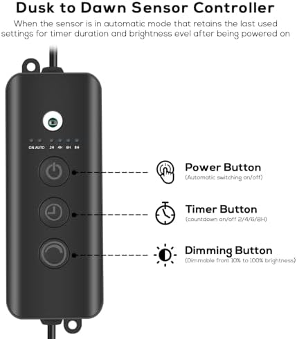SUNTHIN 6 Pack Landscape Lights with Dusk to Dawn Sensor Controller