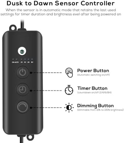 SUNTHIN 6 Pack Landscape Lights with Dusk to Dawn Sensor Controller