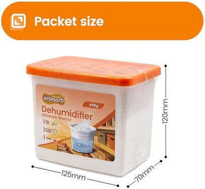 Wisesorb 6 Packs 450g Moisture Absorbers, Dehumidifier with Fragrance Free & Portable Humidity Absorber Boxes for Bathroom (with Fragrance Free, 6x 16oz)