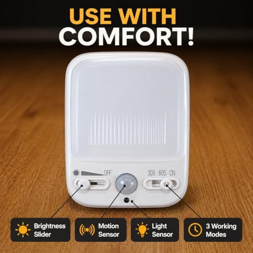 Night Sensor LED Motion-Activated Night Light Rotatable Dusk to Dawn AC Outlet Plug-in Wall Night Sensor Light for Bedroom Hallway Stairway Garage Basement Corridor Indoor