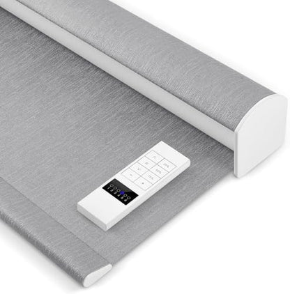 ZSHINE Motorized Blackout Roller Shades Remote Control Rechargeable(82164C)