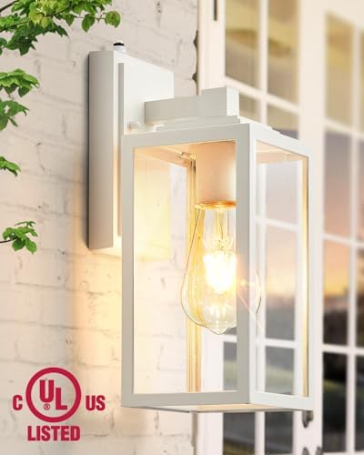 VIANIS White Dusk to Dawn Outdoor Wall Lantern, Anti-Rust, Waterproof