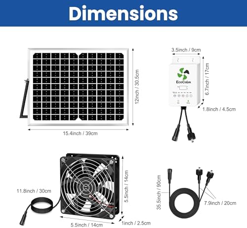 Solar Exhaust Fan for Chiken Coop with Smart Thermostat and Battery