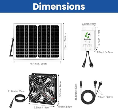 Solar Exhaust Fan for Chiken Coop with Smart Thermostat and Battery