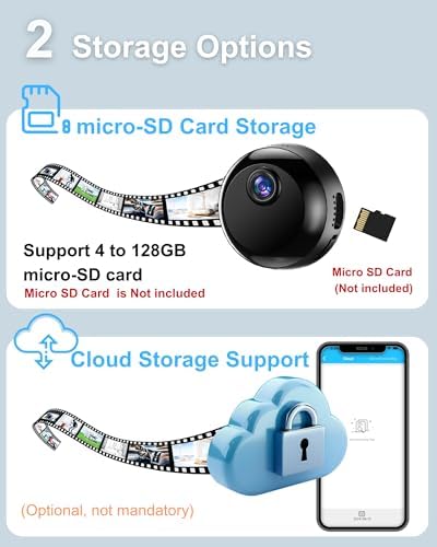 1080P HD WiFi Camera Wireless Nanny Cam 24/7 Remote Viewing Pet Kids