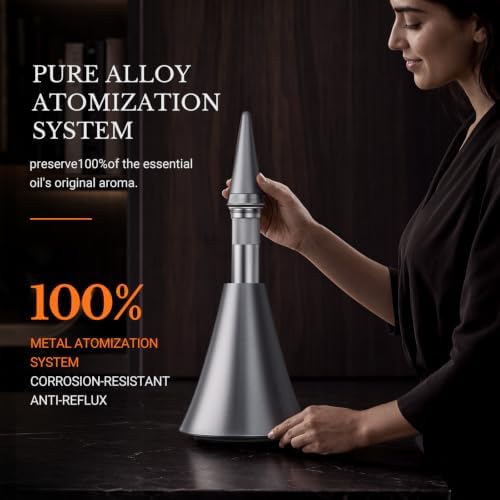 Waterless Essential Oil Diffuser，Bluetooth App Control for Large Rooms