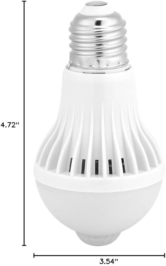 Keenso E27 Motion Sensor Light Bulb, Smart Infrared Sensor PIR LED Bulbs, Auto On/Off Night Light for Outdoor Indoor Stairs Garage Corridor(5W)