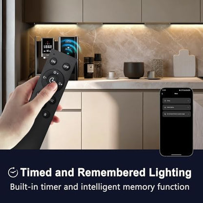VST Smart Under Cabinet Lighting 6 Bars, App/Voice/Hand Wave Control, Black