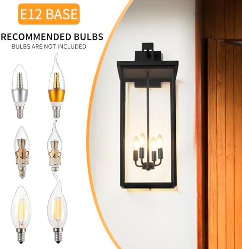 26 in Large Outdoor Wall Lantern Exterior Light Fixtures