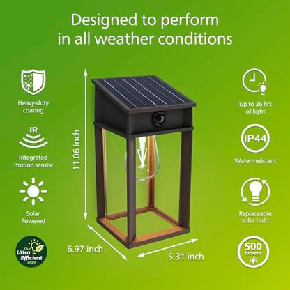 PHILIPS Solar LED Geri UltraEfficient Outdoor Wall Light, 1-Pack, Black