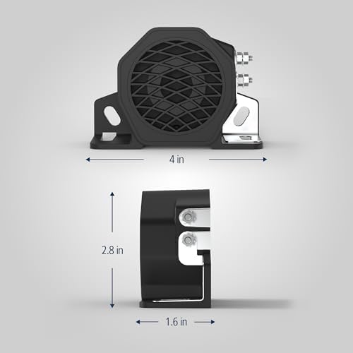 Ecco Back Up Alarm,Drawn 1A,2-51/54" H,Black 530 - 1 Each
