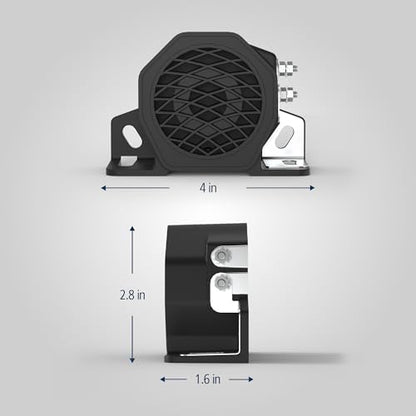 Ecco Back Up Alarm,Drawn 1A,2-51/54" H,Black 530 - 1 Each