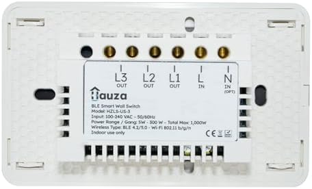 HAUZA Smart Light Switch Bluetooth (BLE), 3 Touch Buttons Panel