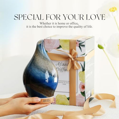 Porseme Essential Oil Diffuser 150ml Handmade Glass Diffuser 6H Runtime