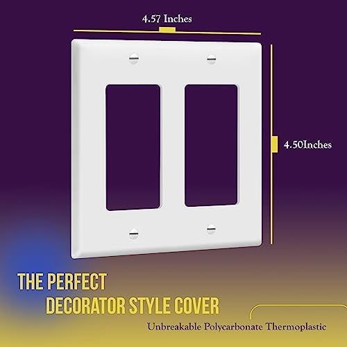 ENERLITES 2-Gang White Decorator Switch Outlet Wall Plate Cover, 10 Pack