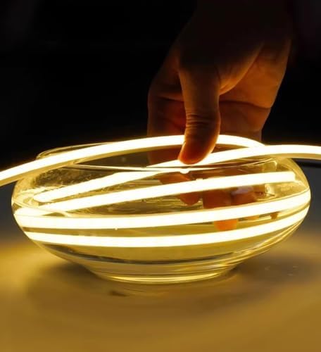 196inch Silicone LED Diffuser Channel, Flexible Waterproof Neon Rope Strip Light Tube Silicone Cover for 6mm Wide Led Strip Lights (10 x 10mm)
