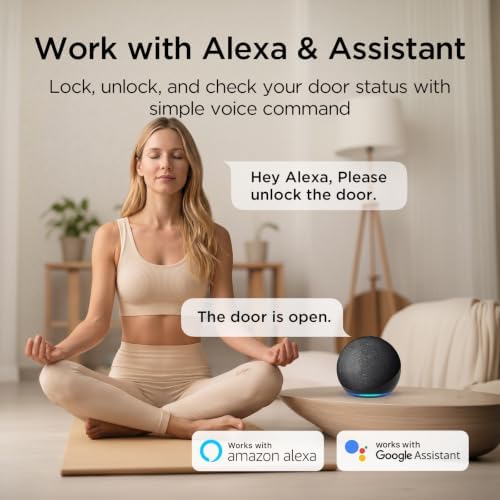 TCL Keyless Entry Door Lock, WiFi Keypad Deadbolt Smart Lock with Touchscreen Keypad, App Remote Control, Doorbell, Auto-Lock, Easy Installation, Compatible with Alexa & Google Assistant, D2