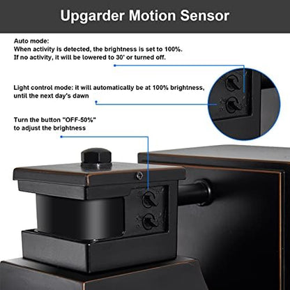 Porch Lights with GFCI Outlet,Dusk to Dawn Motion Sensor Outdoor Lights