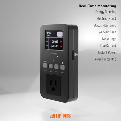 LP405 25A Heavy Duty Smart Plug Meter Sockets Industrial Energy Monitor Trip-Rate Billing, OVP/UVP/OLP Color Screen Magnetic Relay Offline Logging WiFi Tuya/Smart Life for AC/Heaters