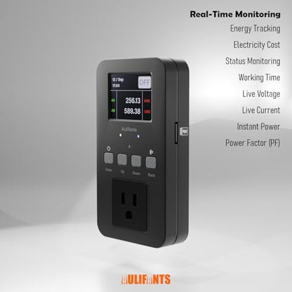 LP405 25A Heavy Duty Smart Plug Meter Sockets Industrial Energy Monitor Trip-Rate Billing, OVP/UVP/OLP Color Screen Magnetic Relay Offline Logging WiFi Tuya/Smart Life for AC/Heaters
