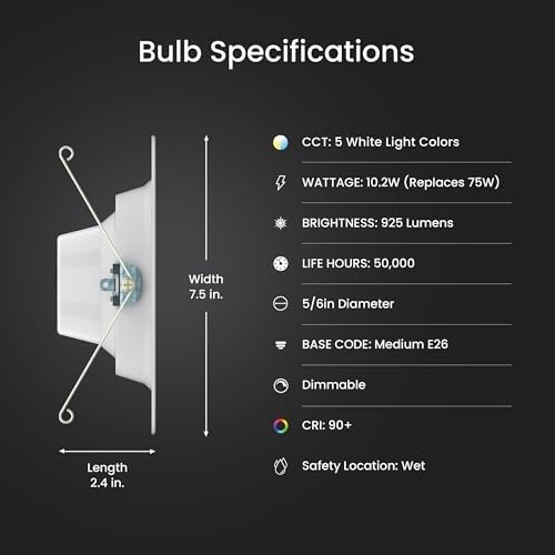 Feit Electric 6in LED Recessed Downlight Retrofit Kit, 75W Eq