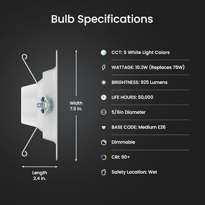 Feit Electric 6in LED Recessed Downlight Retrofit Kit, 75W Eq