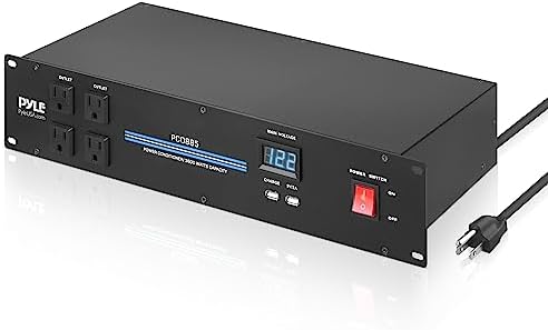 PylePro PDU Power Strip Surge Protector - 3000 Watt 15 Amp 20 Outlet Heavy Duty Electric Extension Cord - 2U Rack Mount Power Conditioner w/ AC Filter - PCO885