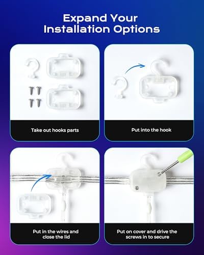 SmartDawon 1040 RGB LED Smart Curtain Lights with APP Control, 9.8x6.6Ft