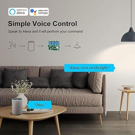 EWeLink 4CH 7-32V Smart WiFi Switch Controller, APP Remote Control, Bluetooth RF Remote Control, Point/Self-Locking/Interlocking, Compatible with Alexa