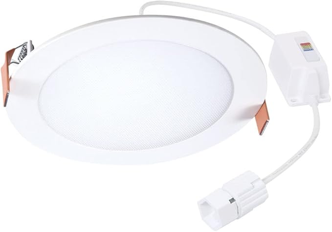 HALO Quicklink 6 Inch Canless Ultra-Thin Recessed Lighting LED Wafer Light for Ceiling and Shower - 1 Pack Add on Fixture - 975 Lumens - 5 Selectable Color Temperatures, for Residential dimmers