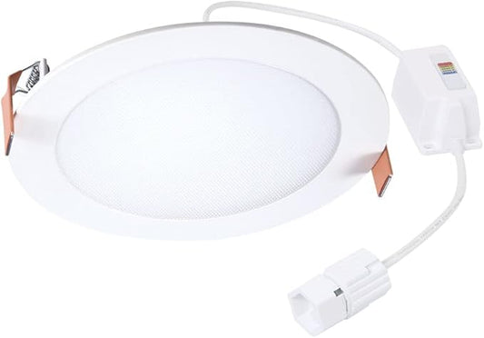 HALO Quicklink 6 Inch Canless Ultra-Thin Recessed Lighting LED Wafer Light for Ceiling and Shower - 1 Pack Add on Fixture - 975 Lumens - 5 Selectable Color Temperatures, for Residential dimmers