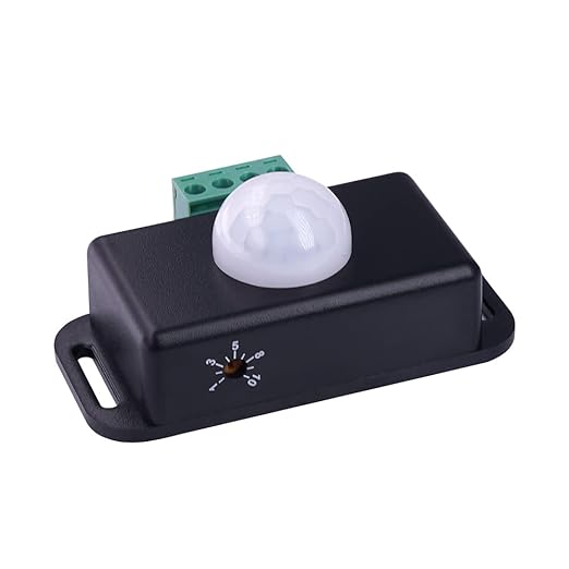2 Pack Sensky 6A DC 12V 24V PIR Motion Sensor,LED Motion Sensor Switch Body Infrared Motion Sensor Detector Inductor Switch for Timer Function Sign Control PIR Controller LED Strips Lighting
