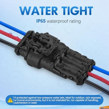 Nilight 10 Pack 3Pin Electrical Wire Connectors Male and Female Plug Socket | Quick Disconnect Waterproof Harness Terminals for Automotive Cars Trucks Motorcycles Scooters