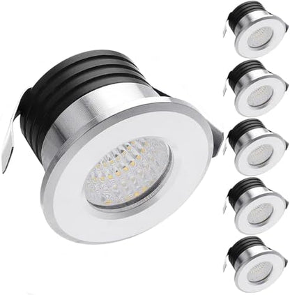 5Pack 1 inch Recessed LED Lights, 3W Mini Recessed LED Lights AC110V