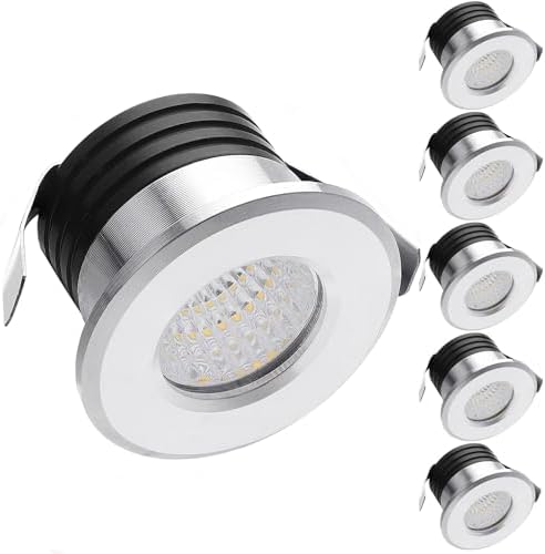 5Pack 1 inch Recessed LED Lights, 3W Mini Recessed LED Lights AC110V